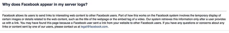 Facebook web server logs explanation